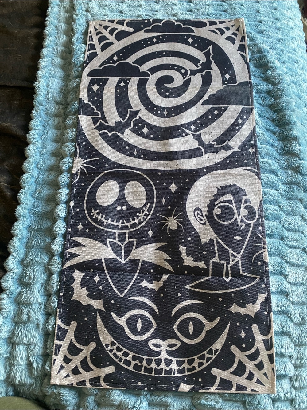 Mashup Table Runner Banner - Jack Skellington Corpse Bride Cheshire Cat